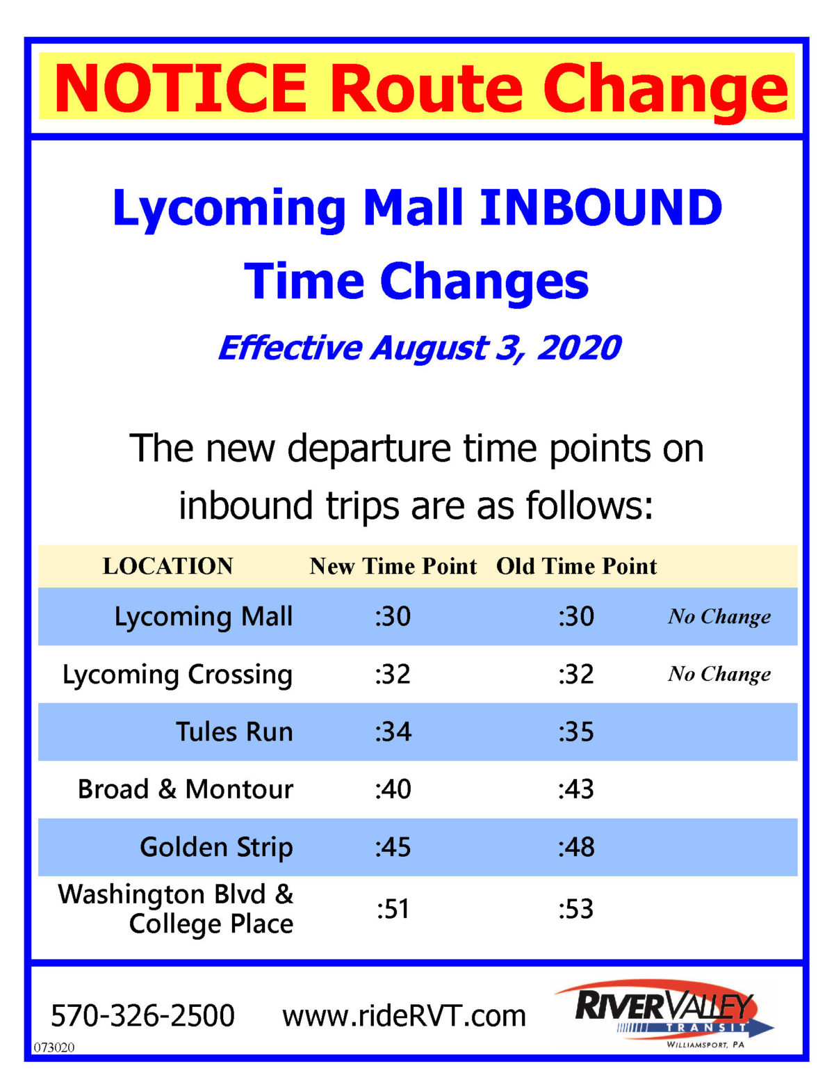 Lyco Mall Inbound Change